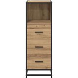 vidaXL Kopalniška omarica s predalom artisan hrast 35 x 37.5 x 100 cm | Shoptok.si