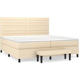 vidaXL Krevet s oprugama i madracem krem 200 x 200 cm od tkanine Cijene