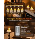YME 12x LED polnilne čajne svečke z daljincem in polnilno postajo | Shoptok.si