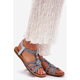 ARTIKER Women's Flat Sandals With Woven Straps Blue | ePonuda.com