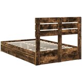  Okvir za krevet s ladicama Dimljeni hrast 135 x 190 cm | shoptok.hr