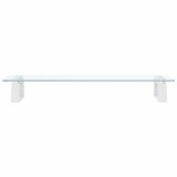  Stalak za monitor bijeli 60 x 20 x 8 cm kaljeno staklo i metal | shoptok.hr