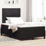 vidaXL Box Spring postelja z vzmetnico Črna 120x200 cm Žamet | Shoptok.si