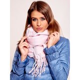 Fashion Hunters Růžový kostkovaný šátek s třásněmi | Shoptok.si