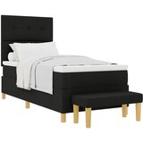 vidaXL Box Spring postelja z vzmetnico in klopjo Črna 90x200 cm Tkanina, (22049370) Cene