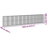 vidaXL Gabionska košara s pokrovom 1050x100x200 cm pocinkano železo | Shoptok.si