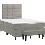 The Living Store Box spring postelja z vzmetnico svetlo siva 120x190 cm žamet - Box Spring Postelja, (21489009) | Shoptok.si