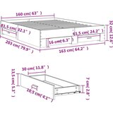  Okvir kreveta s ladicama boja hrasta 160 x 200 cm drveni | shoptok.hr
