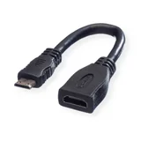 HDMI priključni kabel HDMI-A vtičnica\, HDMI-mini-C vtič 0.15 m črna 11.99.5586 zaščiten HDMI kabel, (20419135)