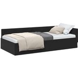 vidaXL Kotna postelja Drugo Črna 90 x 200 cm Samet in sodobno leseno | Shoptok.si