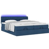 vidaXL Otomanski okvir kreveta s madracima plavi 200x200cm tkanine | shoptok.hr