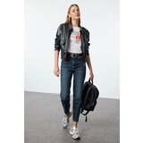 Trendyol dark Blue High Waist Slim Mom Jeans