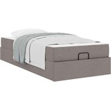 vidaXL Konstrukcija postelje z vzmetnico Taupe 90 x 190 cm blago | Shoptok.si