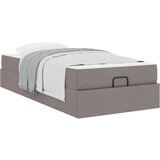 vidaXL Krevetna konstrukcija s madracem Sivo-smeđa 90 x 190 cm tkanina | shoptok.hr