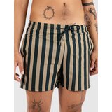 Urban Classics Striped Seersucker Swim Boardshorts bottlegreen / unionbeige Cene