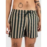 Striped Seersucker Swim Boardshorts bottlegreen / unionbeige