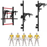 MOVEPRO gimnastičke zidne ljestve 215 cm sa šipkom za zgibove – za djecu i odrasle, crne | shoptok.hr