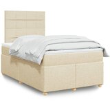  Krevet s oprugama i madracem krem 120 x 200 cm od tkanine | shoptok.hr