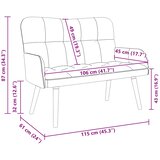 SOFA za dvije osobe Tamnozelena 115 x 61 x 87 cm Baršun | shoptok.hr