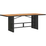  9-dijelni vrtni blagovaonski set s jastucima crni od poliratana Crna 190 x 80 x 75 cm | shoptok.hr