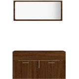  2-dijelni set kupaonskog namještaja boja smeđeg hrasta drveni | shoptok.hr
