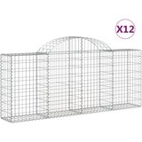  Lučne gabionske košare 12 kom 200x30x80/100cm pocinčano željezo | shoptok.hr