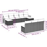  10-dijelni set vrtnih sofa s jastucima crni od poliratana | shoptok.hr