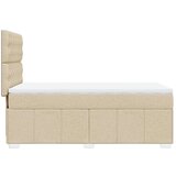 vidaXL Box spring postelja z vzmetnico krem 80x200 cm blago, (21321375) | Shoptok.si