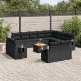  13-dijelni set vrtnih sofa s jastucima poliratan crni | shoptok.hr