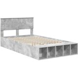  Krevetna konstrukcija s policom Betonski sivi 120 x 190 cm | shoptok.hr