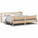  Okvir kreveta s uzglavljem 200 x 200 cm od masivne borovine | shoptok.hr