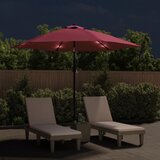  Vrtni suncobran s LED svjetlima i čeličnim stupom 300 cm bordo | shoptok.hr