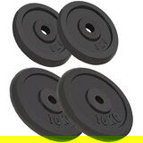 vidaXL Uteži 4 kosi 2x10kg+2x5 kg lito železo | Shoptok.si