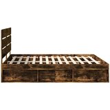  Okvir za krevet s uzglavljem Dimljeni hrast 180 x 200 cm | shoptok.hr