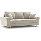 Cosmopolitan Design Bež žametna raztegljiva sedežna garnitura s prostorom za shranjevanje 235 cm Kyoto – | Shoptok.si