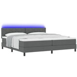vidaXL Box Spring Krevet s Madracem & LED Tamno Sivi 200x200 cm Tkanina Cijene
