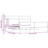  Metalni okvir kreveta bez madraca boja hrasta sonome 183x213 cm | shoptok.hr