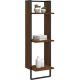  Zidna polica s 3 razine smeđa boja hrasta 30x25x100 cm drvena | shoptok.hr