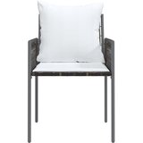  Vrtne stolice s jastucima 6 kom smeđe 54x61x83 cm od poliratana | shoptok.hr