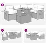  6-dijelni set vrtnih sofa s jastucima bež od poliratana bagrem | shoptok.hr