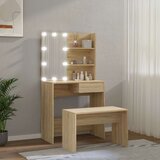  Komplet toaletnih mizic z LED lučkami sonoma hrast konstr. les, (20712819) | Shoptok.si