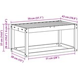  Vanjska klupa Prirodna 79 x 43 x 37 cm Čvrsto drvo akacije | shoptok.hr