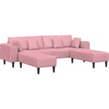  Baršunasta sofa s jastukom s jastukom 3 pcs Roza 208 cm Baršun | shoptok.hr