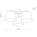 Brilagi plafonski luster latte sabia 3xE27/15W/230V borovina/bela | Eponuda.com