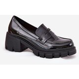 Boto Lacquered Women's Half Shoes On Chunky Heel Black Felonith | shoptok.hr