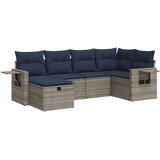  6-dijelni set vrtnih sofa od poliratana s jastucima sivi | shoptok.hr