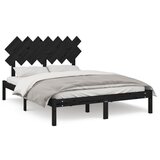 The Living Store Posteljni okvir črn 140x190 cm trden les - Posteljni Okvir, (21526884) | Shoptok.si