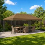 Paviljon s bočnim stranama 6 x 3 m Sivosmeđa Poliester i čelik | shoptok.hr