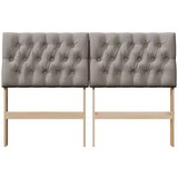  Tapecirani uzglavlje Sivo-smeđa 140 cm Čvrsto borovo drvo | shoptok.hr