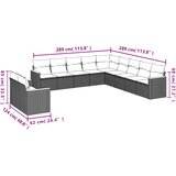  11-dijelni set vrtnih sofa od poliratana s jastucima crni | shoptok.hr